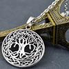 Collar para hombre de acero de titanio, colgante para hombre de acero inoxidable con árbol de la vida hueco, moda simple, joyería de comercio exterior europea y americana