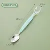 304 Talheres para Bebê Raspador de Frutas em Purê Colher Colher para Alimentação Complementar Infantil Raspador de Maçã em Purê Silicone Dupla Face Dupla Utilização Artefato