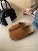 Em Estoque Sandálias Birkenstock Cloud Step Classic de Couro Genuíno, Sapatos Fechados de Bico Redondo, Sapatos Planos Confortáveis Estilo Mori