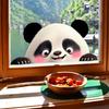 Pegatinas Electrostáticas Nuevas Creativas Lindas de Panda Blanco y Negro Sin Pegamento, Adecuadas para Sala de Estar, Balcón y Otras Ventanas de Vidrio