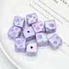 Cuentas Cuadradas Amarillas de Queso de Acrílico con Galvanizado UV de Colores Materiales para Cadena de Teléfono Móvil DIY Pulsera Accesorios