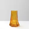 Vaso de Vidro Softhome Escandinavo de Boca Larga com Frisos e Borda Enrolada Plissado Decoração Suave Decorações para Sala Modelo