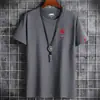Camiseta masculina de manga curta, camisa minimalista de algodão para verão, tendência de verão para estudantes, blusa blazer de manga curta