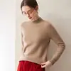 Suéter de Punto de Cachemir 100% Puro con Cuello Medio Alto, Hombro Caído Estilo Perezoso Suave para Mujer, Estilo Adelgazante, Capa Base