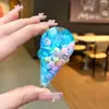 Llavero creativo de piruleta rellena de aceite con arena líquida, colgante flotante de helado, colgante para bolsa al por mayor, decoración linda