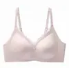 Sujetador Femenino Sin Costuras Dimeidanfen con Soporte Suave, Encaje, Tirantes Finos Fijos Cómodos, Recogida Lateral del Pecho, Adelgazante y Diseño Tridimensional