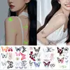 10 Piezas de Pegatinas de Tatuaje de Mariposa de Dibujos Animados Transfronterizas que Brillan en la Oscuridad, Pegatinas Corporales Divertidas y Personalizadas para Fiestas, Pegatinas Faciales Disponibles para Mayorista