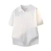 Camisa Polo Estilo Nuevo 2026 para Hombres Maduros, Estilo Casual Americano, Camisa Polo de Punto de Seda Helada con Cuello en V para Verano, Ropa Casual de Manga Corta para Hombres