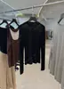 DestaqueChegou 26 Primavera/Verão Nova Coleção Algodão Pima Torcido Ultrafino Luxo Simples Gola Semialta Modelagem Justa Camiseta de Manga Longa