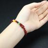 Pulsera de Arena de Cristal Cinabrio Granular Pixiu Cinco Dioses de la Riqueza Pulsera Año de la Vida Esta Pulsera para Hombres y Mujeres Suministro en Vivo