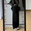 Calça Jeans Wide Leg Preta Feminina 2025 Nova Outono e Inverno Solta Versátil Emagrecedora Cintura Alta Reta Estreita Comprimento Total