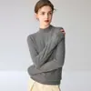 Suéter de punto de cachemir 100% puro, estilo nuevo, primera línea, listo para usar, cuello semi-alto, tejido sin costuras, versátil