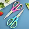 Tijeras de Cocina de Plástico Bicolor, Tijeras para Verduras, Tijeras para Carne, Abre nueces, Acero Inoxidable Multifuncional
