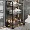 Estante de almacenamiento para baño con ruedas, organizador de capas móvil para baño, balcón, detergente para ropa y artículos de tocador