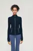 Fábrica de origen Define chaqueta de yoga con el mismo diseño con cuello alto, transpirable, de secado rápido, ajuste ceñido, ropa deportiva atlética para fitness