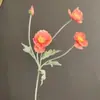 Flores artificiais, pequenas flores de papoula de haste única, decoração de casa estilo vintage, quarto modelo, decoração de hotel, adereços de fotografia
