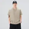 KUKULUKY Camiseta Masculina de Manga Curta Cor Sólida Solta de Verão Marca da Moda Gola Redonda Respirável Versátil Camiseta Casual