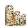 Bonecas Russas de Encaixe 10 Camadas Conjunto Matryoshka de Madeira Bonecas Pintadas à Mão de Madeira de Tília com Detalhes Florais Elegantes e Dourados Artesanato Russo Tradicional Brinquedo Decorativo Presente para Crianças e Adultos 220cm