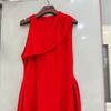 Nanyou Estilo Celebridade Vietnamita Europeu e Americano Vestido de Noiva Vermelho de Alta Qualidade Cintura Franzida Sem Mangas Saia Grande Saia Longa