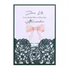Tarjeta de Invitación Rectangular para Festival de Boda Tarjeta de Felicitación de Boda Grabado Láser Estilo Europeo Patrón Hueco Tarjeta de Invitación con Sobre