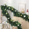 Guirnalda de Navidad, Corona Gruesa de PVC, Guirnalda de Vid Artificial Verde Encriptada, Decoración Navideña para Escaparate de Centro Comercial, Marco de Puerta, Decoración del Hogar