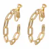 Explosões transfronteiriças metal vento C-shaped ear clip corrente oca retrô alto padrão temperamento feminino brinco de orelha atacado