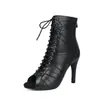 Tacones altos de jazz botines con cordones y punta abierta zapatos de piel tacones transfronterizos zapatos de baile nuevos llegados de comercio exterior europeo y americano Amazon