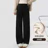 Pantalones de Maternidad Otoño Invierno Ropa Exterior Pantalones de Pierna Ancha Terciopelo Plus Nuevo Estilo 2026 Soporte para el Vientre Tallas Grandes Pantalones de Capa Base Engrosados Calidez para Maternidad