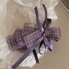 Pinza para el Cabello de Lazo Multicapa a Cuadros de Principios de Primavera para Mujer, Pinza Banana para la Parte Trasera de la Cabeza, Pinza Vertical para Cola de Caballo Alta, Accesorio para el Cabello de Pinza Retorcida