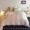 Juego de Cuatro Piezas Bordado Lf Grado 60S Lenzing Tencel Manzana Estrella Refrescante Amigable con la Piel Suave Lyocell Ropa de Cama