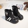 Botas de Cuero para Niños 2026 Otoño e Invierno Nuevas Estilo Coreano Moda para Niñas Botas Martin con Cremallera Lateral Botas de Bebé Tendencia