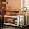 25 Estilo Nuevo Estilo Medio Estante de Almacenamiento para Horno de Microondas Soporte para Horno en Encimera de Cocina Almacenamiento Multifuncional Almacenamiento para Olla Arrocera