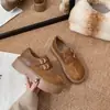 Zapatos Mary Jane de Cuero Estilo Británico Retro Nuevo con Hebillas Dobles Falsas Suela Gruesa Otoño 2026 Mocasines para Mujer Versátiles