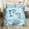 Funda Nórdica Estampada Playa Delfín Suave Cómoda Funda Nórdica Dormitorio Habitación de Huéspedes Ropa de Cama suit Transfronterizo