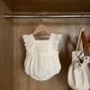 Jennybebe Roupas de Algodão Crepe de Verão para Bebê Acolchoadas para Fazer Cocô Colete de Manga Voadora Feminino para Bebê Macacão de Escalada Estilo Coreano