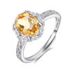 Anillo de Piedra Preciosa Natural de Color Transfronterizo Plata de Ley S925 Anillo Ajustable para Mujer Joyería de Alta Gama que No se Desvanece para Mujer