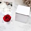 Caixa de Anel Flor Eterna Amazon Flor de Rosa Acrílica Presente de Dia dos Namorados Presente de Confissão para Esposa Aniversário