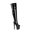 Botas de Plataforma Impermeables de Tacón Súper Alto de 20 cm Nuevas de Caña Alta Moda para Escenario Show Performance Otoño e Invierno Discoteca