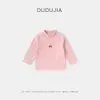 [Coleção de Camadas Base] Camiseta Manga Longa Bebê Dudu, Roupa Íntima Infantil de Outono, Top de Camada Base para Meninas, Roupa Infantil
