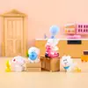 Personagem fofo e peludo com o cabelo fora do lugar, artesanato de resina em caixa surpresa, figura de animal de estimação fofo de desenho animado, caixa surpresa para crianças e estudantes