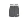 Ventas Directas de Fábrica Tb Verano Nuevo Pantalones Cortos de Seersucker Color Sólido para Hombres y Mujeres, Pantalones Casuales y Cómodos Delgados de Cinco Puntos