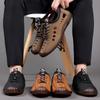 Sapatos Masculinos Primavera Novo Vazado Respirável Couro Sapatos Masculinos Baixos Slip-on Casuais Versátil Solado Macio Sapatos de Couro para Homens