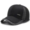 Nueva colección de invierno: gorra de béisbol cálida y a prueba de viento con orejeras, diseñada para hombres mayores, con forro de polar para mayor calidez
