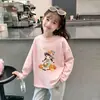 Camiseta de manga larga para niña, camiseta básica de algodón puro para niños, top elegante para niñas, para primavera y otoño