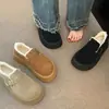 Botas de nieve para mujer de suela gruesa, corte bajo, estilo nuevo invierno 2026, caña corta, forradas de felpa, engrosadas, cálidas y antideslizantes, zapatos de algodón