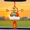 Pequeño Colgante de Espejo Retrovisor de Coche Dios de la Riqueza, Adorno para Coche para el Año del Dragón 2024, Artículo Decorativo de Gama Alta, Seguro y Atrae Riqueza