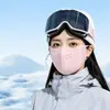 Mascarilla de Terciopelo Grueso Transpirable Cálida de Tres Capas para Protección contra el Frío, Mascarilla de Esquí del Noreste para Mujeres, Cortavientos de Otoño e Invierno