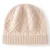 Nuevo gorro de cachemira para otoño e invierno, gorro tejido jacquard de rombos tridimensionales, gorro a prueba de frío y cálido, gorro casual versátil unisex