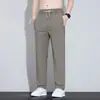 Novas Calças Casuais Masculinas de Verão 2026, Sensação Fresca de Seda Gelada, Secagem Rápida, Alta Elasticidade, Respiráveis, Versáteis, de Perna Reta, Modelagem Solta, Calças Longas para Homens