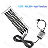 Luz de Atmosfera LED para Carro Transfronteiriça Luz de Atmosfera de Aplicativo de Carro Luz Decorativa Colorida para Soleira Interna de Carro Transfronteiriça